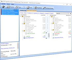 Screenshot of FTP Synchronizer